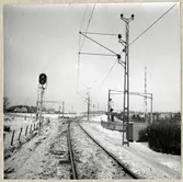 Järnvägsövergång vid Kullavägen på linjen mellan Ödåkra och Helsingborg färjestation.