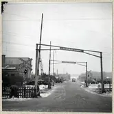 Järnvägsövergång vid Sandgatan i Helsingborg på linjen mellan Helsingborg och Ramlösa.