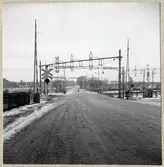 Järnvägsövergång vid Hästhagsvägen på linjen mellan Helsingborg och Ramlösa.