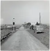 Järnvägsövergång i Örsjöholm på linjen mellan Skurup och Rydsgård.