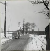 Järnvägsövergång med vaktkur vid Hundsäng på linjen mellan Skarhult och Hurva.