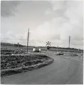 Järnvägsövergång vid Björkeröd på linjen mellan Klasaröd och Lövestad.