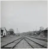 Järnvägsövergång vid bangården på S:t Olof station.