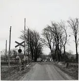 Järnvägsövergång vid Virrestad hållplats, på sträckan mellan Gyllebo och Gärsnäs.