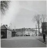 Järnvägsövergång vid Tomegatan vid Tomelilla station.