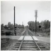 Järnvägsövergång i Hylta på sträckan mellan Sibbhult och Immeln.