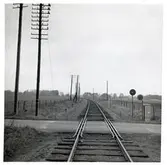 Järnvägsövergång vid Hovbyvägen i närheten av Gärds Köpinge, på sträckan mellan Långebro och Gärds Köpinge.