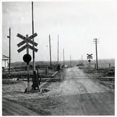 Järnvägsövergång vid Maglehem på sträckan mellan Olseröd och Brösarp.