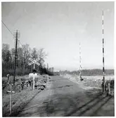 Järnvägsövergång vid Glimminge, på sträckan mellan Hästveda och Broby.