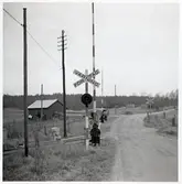 Järnvägsövergång vid Knislinge, på sträckan mellan Broby och Hanaskog.