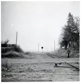 Järnvägsövergång vid Färlöv, på sträckan mellan Hanaskog och Vinnö.