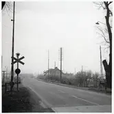 Järnvägsövergång vid Vinnö, på sträckan mellan Färlöv och Karpalund.