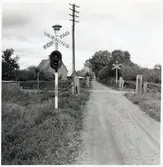 Järnvägsövergång vid Rinkaby på sträckan mellan Kristianstad och Rinkaby.