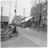Järnvägsövergång vid Rinkaby på sträckan mellan Kristianstad och Åhus.