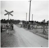 Järnvägsövergång vid Horna, på sträckan mellan Rinkaby och Åhus.