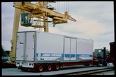 Jumbo-container, Statens Järnvägar, SJ 1230518 lastad på trailer.