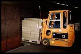Lastning av godsvagn med truck.