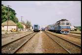 Bangård vid Gătaia station, Rumänien.