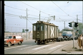 Spårvagn med boggier i Budapest, Jászberényi út, Ungern.