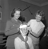 Blivande lottor på Bista.
10 juni 1958.