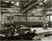 Trafikaktiebolaget Grängesberg - Oxelösunds Järnvägar, TGOJ Bt 305 vid underhåll på verkstaden i Eskilstuna.