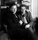 Allan Blomgren och Gunnar Andersson, Grevby firar julafton 1950.