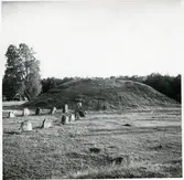 Badelunda sn, Anundshögsområdet, Långby.
Del av stora skeppsättningen och Anundshögen.