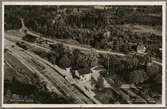 Flygfoto över Dannemora järnvägsstation.