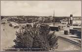 Oskarshamn. Utsikt över hamnen från järnvägsstationen.