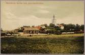 Skärkinds kyrka och järnvägsstation.