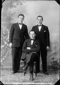 Ateljéporträtt - Tre män, Östhammar, Uppland 1925