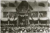 Boden station, folksamling vid besök av Kungen.