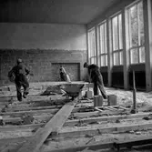 Diverse bilder, 1958.
Byggarbete.