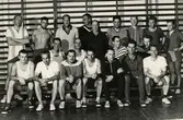 Herrar från Kållereds gymnastikförening i Streteredshallen, 1960-tal. Från vänster i bakre rad: Ledaren Sven Olof Andersson (1924 - 2012).