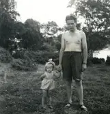 1940-tal.
Tulebosjön.
Gösta Melin med dottern Kristina f. 1943.
Stomv. 19, Kållered.