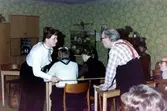 Personalfest i församlingshemmet på Våmmedalsvägen 16, 1970-tal.
