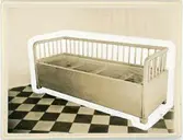 Vänersborg. Elfsborgs läns Dövstumskola, senare Vänerskolan. Gesällprov, soffa med två bäddar