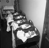 Fem nyfödda bäbisar i var sin säng. De är sista 