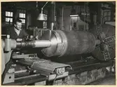 Metallsvarvning i Trafikaktiebolaget Grängesberg - Oxelösunds Järnväg, TGOJ:s verkstad i Eskilstuna.