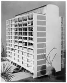 Modell som visar ett parkeringshus för personbilar.