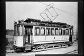 Aktiebolaget Stockholms Spårvägar, SS A7 203, som benämndes Enskedebanan. Fotograferad vid Hagalund järnvägsstation.