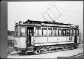 Aktiebolaget Stockholms Spårvägar, SS A8 240. Den trafikerade linje 3 mellan Haga och Hornstull. Fotograferad vid Hagalund järnvägsstation.