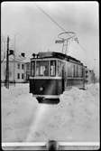 Norrköpings Kommunala Affärsverk, NKA Mä 14 vid snöig hållplats.