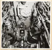 Torpedrum. Taket mellan torpedtubernasett akterifrån.