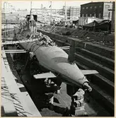 Laxen i docka 444-002. 9/4 1962