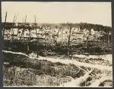 Förstörd landskap efter strider