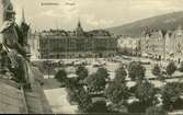 Vykort med motiv över Stora torget i Sundsvall.