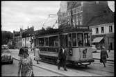 Trondheim Sporvei, TS 21 vid hållsplats i Trondheim, trafikerar på linje 2.