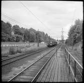 Linjebild från Saltsjöbanan vid Nacka station.