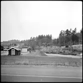 Byggande vid Läggesta nedre, Östra Södermanlands museijärnväg.